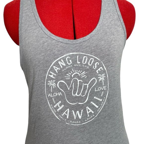 Hawaii Hang Loose Gray Tank Top Size L - Picture 2 of 10